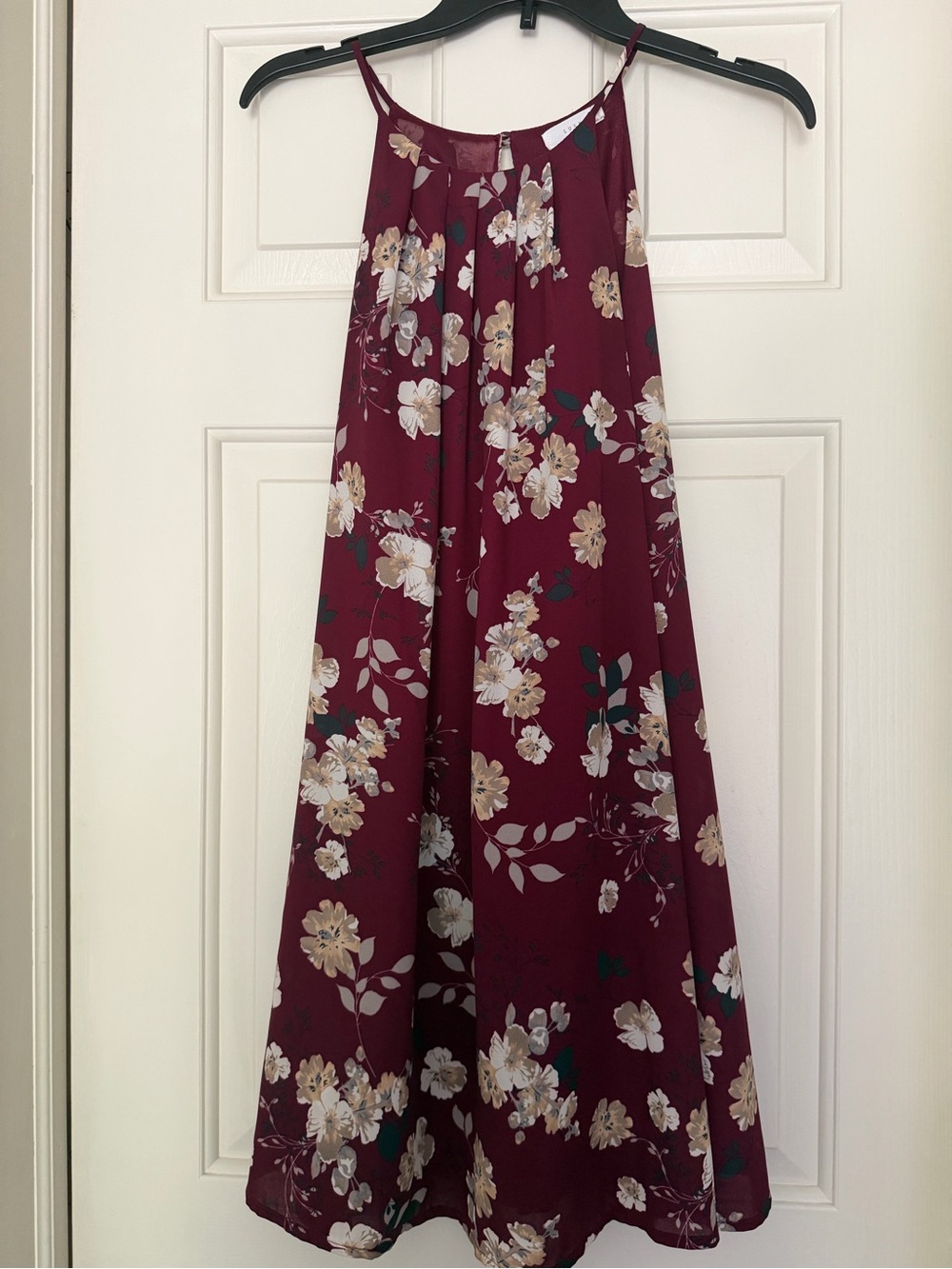 Floral A-Line Dress in Burgundy